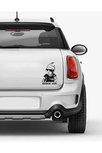 MegaSticker Arabada Bebek Var Araba Sticker Oto Sticker 18x12 Cm
