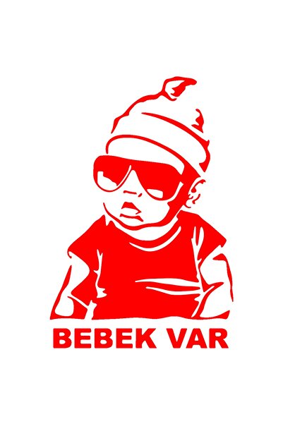 MegaSticker Arabada Bebek Var Araba Sticker Oto Sticker 18x12 Cm