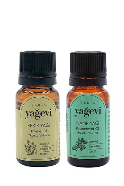 Yağevi 10 ml Pure Thyme Oil and Peppermint Oil - Essential Oil Set of 2