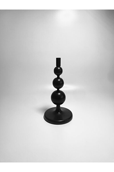 Kübra Özdemir Store Metal Toplu Siyah Şamdan & Mumluk Oval Ayaklı