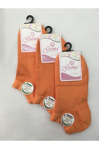 Gama Çorap 3 Pieces Bamboo Natural 100% Nylon Free Solid Colored Women's Summer Booties - Short Booties