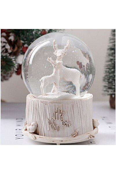 Aynı Gün Sende Geyik Büyük Boy Püskürtmeli Işıklı Müzikli Kar Küresi