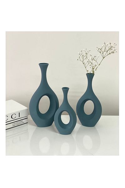 stilinbu Κεραμικό βάζο Bohemian Hitite - Σετ 3' Cosmic Blue H253035