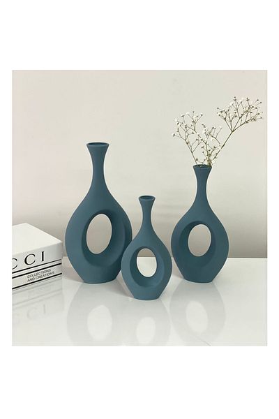stilinbu Κεραμικό βάζο Bohemian Hitite - Σετ 3' Cosmic Blue H253035