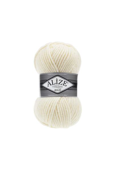 Alize 5 bucăți de fire de tricotat manual Superalana Maxi 01 100 gr.