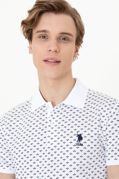 U.S. Polo Assn. Ανδρικό λευκό μπλουζάκι