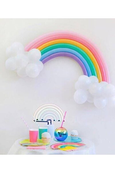 BalonEvi Gökkuşağı Makaron Renk Sosis Balon