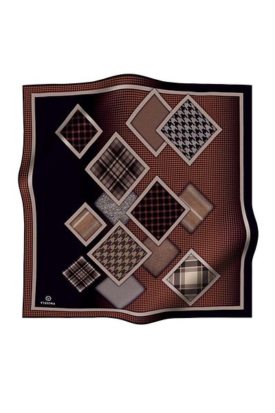 Vissona Γυναικείο Μεταξωτό Κασκόλ Twill 90x90 Μαύρο Μαύρο