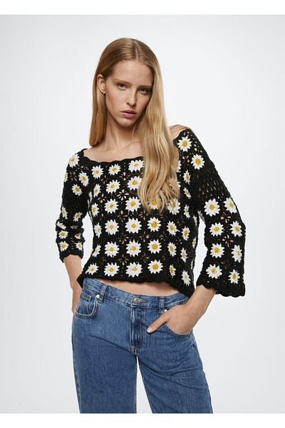 MANGO Woman Schwarzer Damenpullover