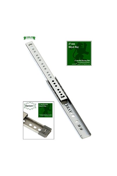 Genel Markalar Teleskopik Çekmece Rayı 27 Mm 342 Mm ( Set ) Çekmece Rayları B...