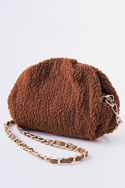 Moom Bag Kadın Taba Koyun Tüylü Peluş Çanta