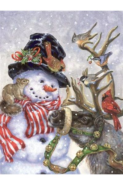 Marcel Kristal Tablo Snowman And His Friends Marcel Art Diamond Mosaic Painting 46x58cm