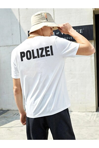 ZEYKON Beli muškarac policajac T-shirt