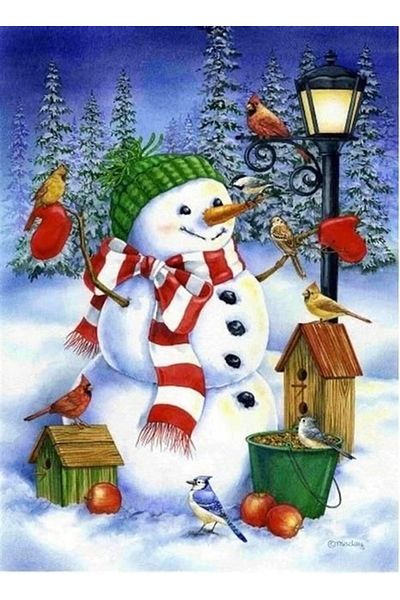 Marcel Kristal Tablo 43x58cm Snowman Diamond Mosaic Painting