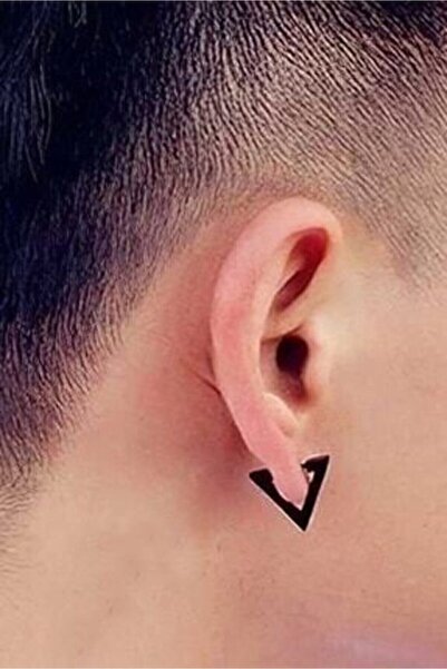 Köstebek Unisex Black Triagle Triangle Earring