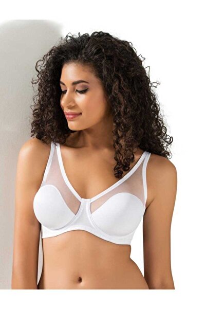 Le Jardin 9200c Femei - Sutien cu cupe moale acoperit cu tul - Alb