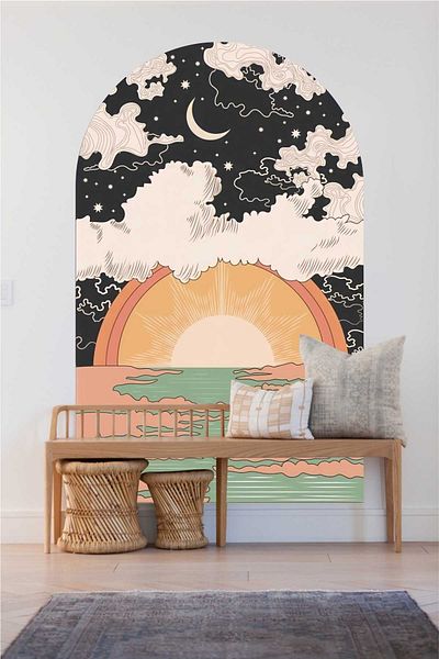 Piksel Grafik The Sun Will Rise Bohemian Wall Sticker