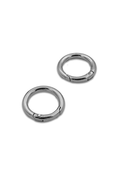 Generic Brand Metal Spring Ring Clip 2 Pieces (Silver Color, 3 cm Diameter)