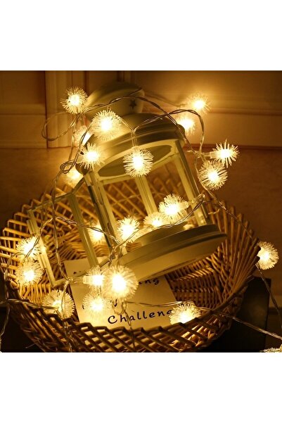 TechnoSmart Solar 50 Ledli 7 Metre Güneş Enerjili Ponpon Bahçe Aydınlatma Balkon Dekorasyon Günışığı