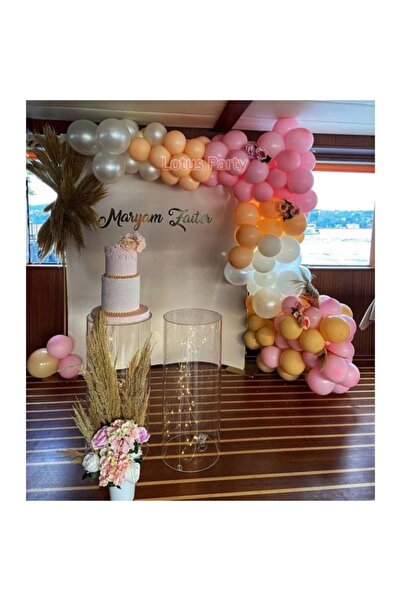 LOTUS PARTY 100 Pieces - Balloon Chain Set - ( White - Salmon - Pink )