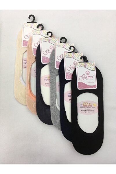 Gama Çorap 6 броя тънки летни дамски балерини от микромодал, 100% естествени, без найлон, едноцветни, силиконови