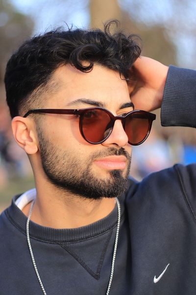 LOOKUP Men's Sunglasses New Season Round Brown Frame Brown Glass