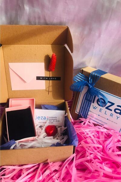 Lieza 925 Ayar Gümüş Taşlı Minimal Hilal Kilit Kolye Sevgiliye Hediye