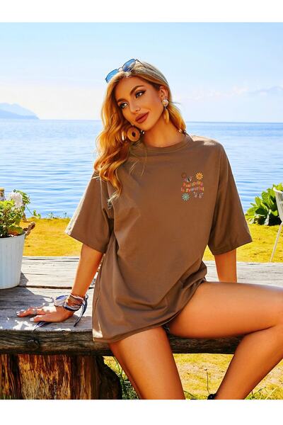 Deocept Γυναικείο μπλουζάκι Positive Printed Oversize