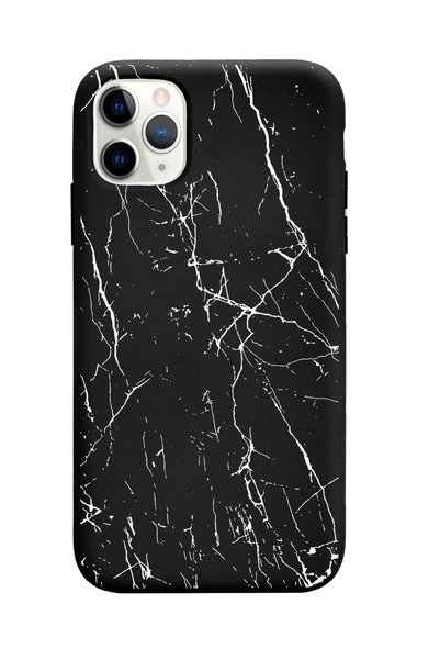 Spoyi iPhone 11 Pro Decupe Marble Design Black Premium Phone Case Compatible