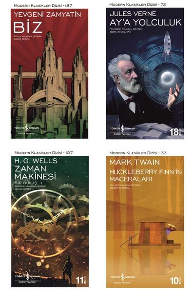 TÜRKİYE İŞ BANKASI KÜLTÜR YAYINLARI Modern Klasikler Dizisi Bilim Kurgu Kütüphanesi Biz-ay'a Yolculuk Ve