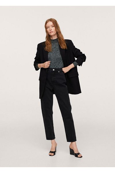 MANGO Woman Thin Knitted Metallic Sweater