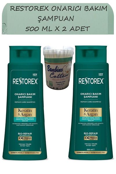 Restorex Keratin and Argan Repair Shampoo - 500ml x 2 Pieces