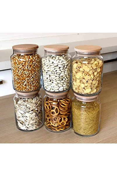 Lizzy 12'li Vakum Kapaklı Cam Kavanoz Erzak Kabı 900 Ml