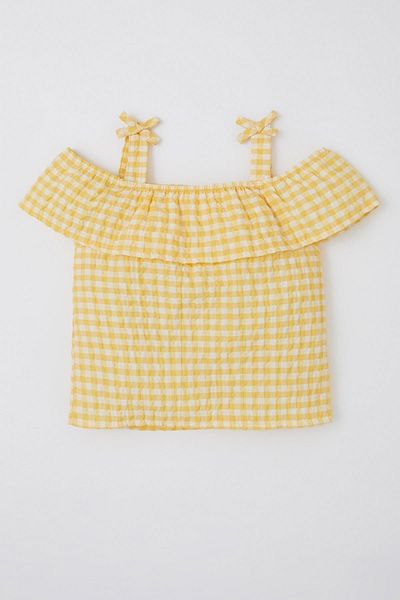 DeFacto Baby Girl Gingham virágos pántos ing