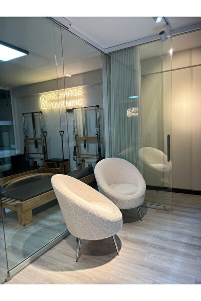 S Home Design Concept Lucca Elips Berjer Gümüş Ayak Teddy, Beyaz