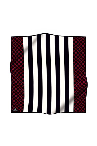 Vissona Γυναικείο μεταξωτό κασκόλ Twill Μαύρο Claret Red