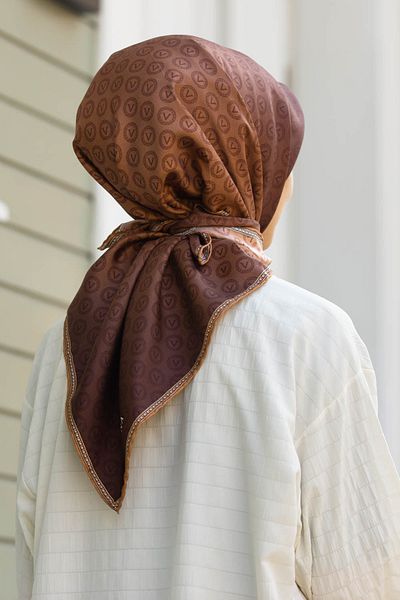 Vissona Γυναικείο Twill Μεταξωτό Κασκόλ Μουστάρδα