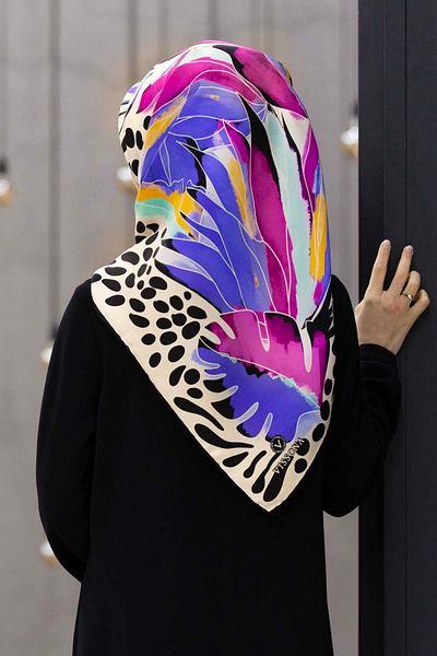 Vissona Γυναικείο μεταξωτό κασκόλ Twill Saks Fuchsia