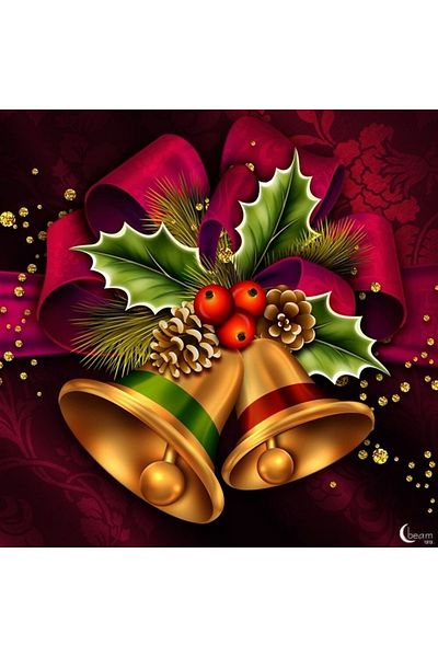 Marcel Kristal Tablo Christmas Bells Diamond Mosaic Painting 40X40 cm