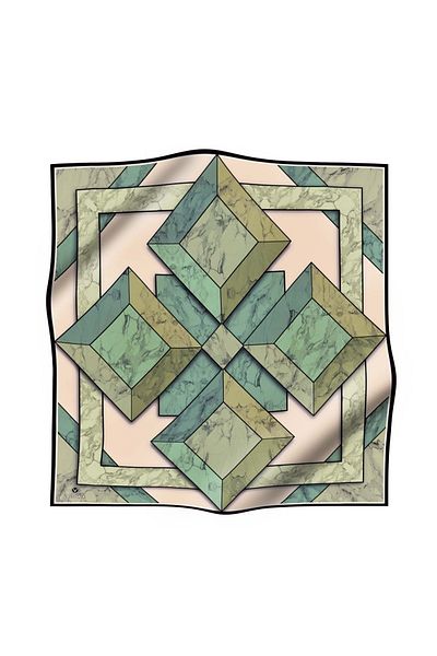 Vissona Γυναικείο μεταξωτό μαντήλι Twill Mint Green Khaki