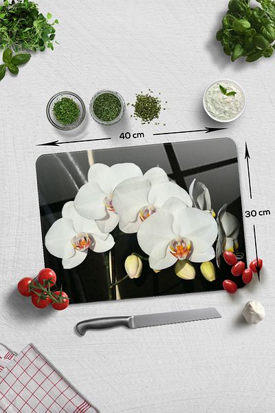 Decorita Glass Cutting Board - Glass Cutting Board |   Orchid Kitchen |   30cm X 40cm