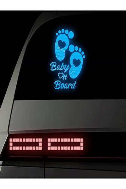 Özkaş ticaret Reflektörlü Arabada Bebek Var! Oto Sticker Yapıştırma Yazısı