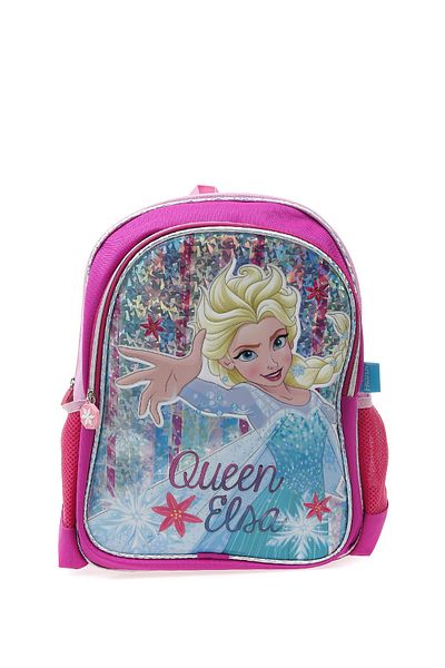Koton Two Compartment Pink Frozen Girl's Backpack with Shoulder Strap and Zippered Polyester