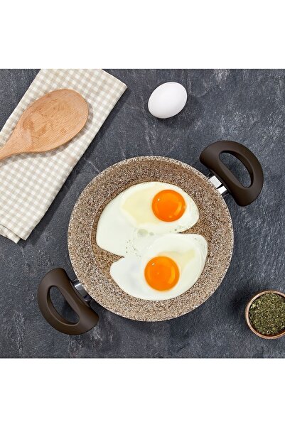 FALEZ Creamy 3 Parça Granit Tava Seti Sahan Set