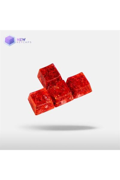 New Keycaps Red Shadow W-a-s-d Ve Yön Tuşları Dörtlü Set Mekanik Klavye Tuşu Artisan Keycaps