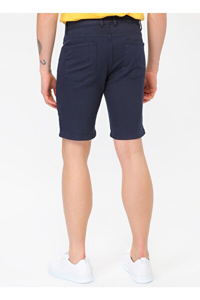 LİMON COMPANY Lemon Men's Navy Blue Cotton Bermuda Shorts