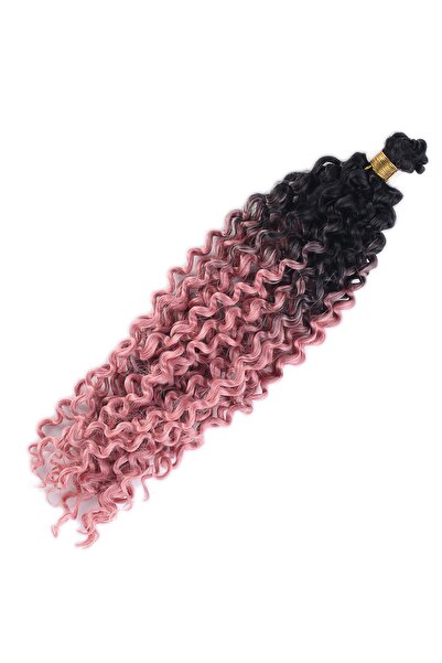 Suzan Peruk Păr afro ondulat cu ombre de trandafir negru