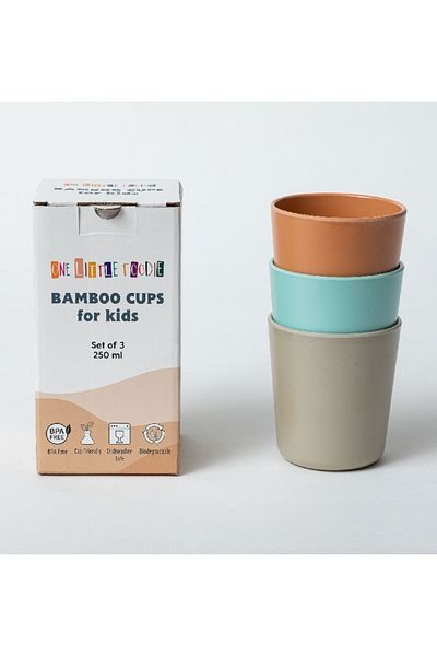 One Little Foodie Bamboo Cup Set of 3 (250 Ml)