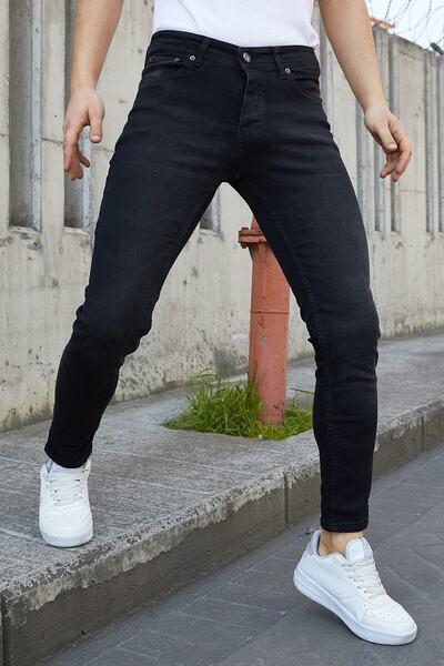 Ser Joven Ανδρικό παντελόνι με μαύρη πέτρα εφαρμοστό ελαστικό ύφασμα Jean