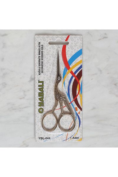 Yabalı Wild Swan Decorative Embroidery Scissors - Gold - Stork Scissors